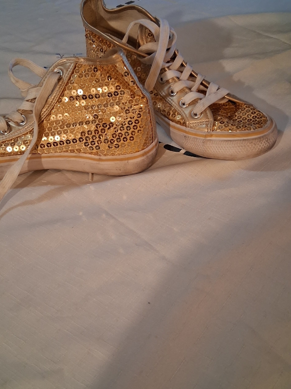 balera Gold Sequin High-Top Sneakers 6 260951